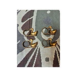 Vintage Solid Brass Goose / Duck Napkin Holder